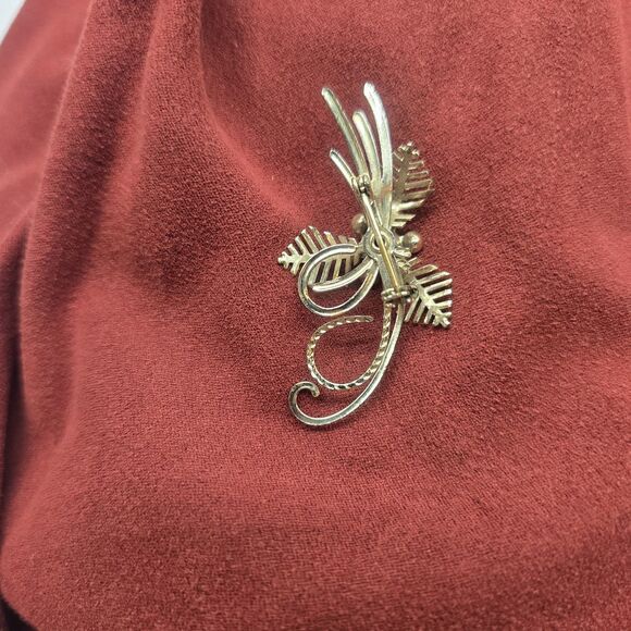 Vintage Rhinestone Silvertone Brooch Snowflake Abstract MCM - Picture 3 of 4